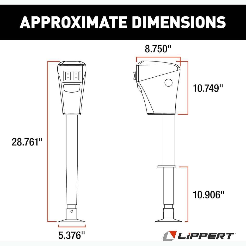 Lippert Electric Tongue Jack with Emergency Manual Override – 3,500 lb
