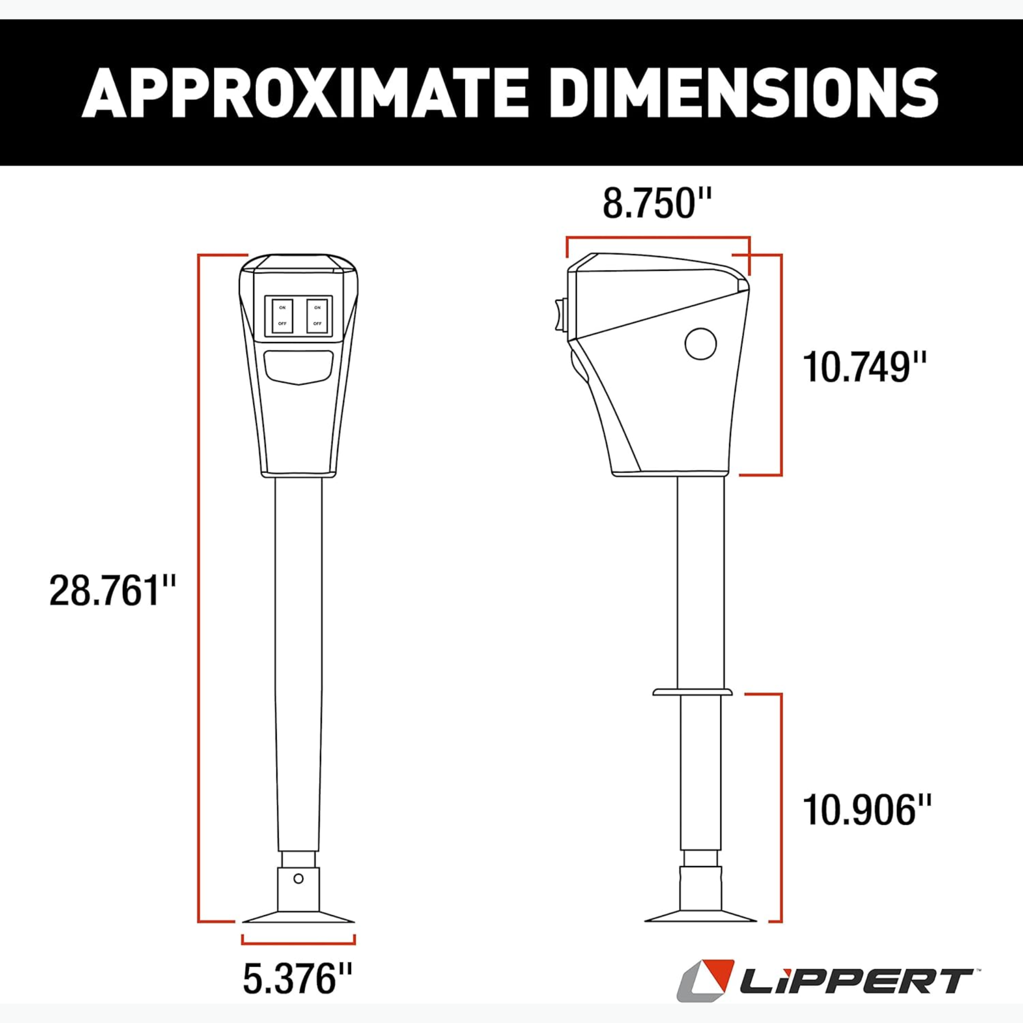 Lippert Electric Tongue Jack with Emergency Manual Override – 3,500 lb