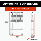 Lippert On-The-Go Telescoping RV Ladder – 12'6" / 14'6" Extension