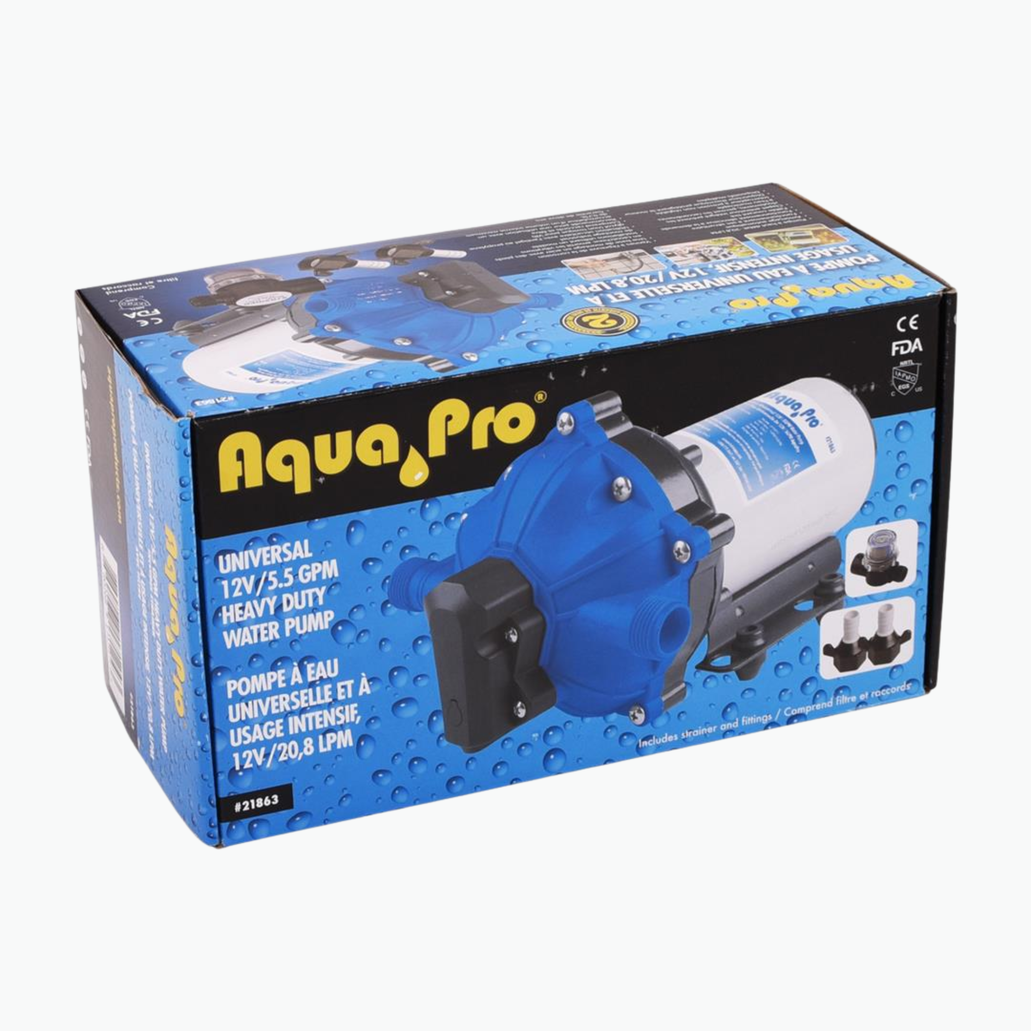 Aqua Pro Heavy Duty 12V RV Fresh Water Pump – 5.5 GPM