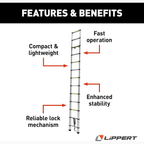 Lippert On-The-Go Telescoping RV Ladder – 12'6" / 14'6" Extension