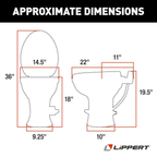 Lippert Flow Max RV Toilet – Ceramic Bowl / Plastic Bowl
