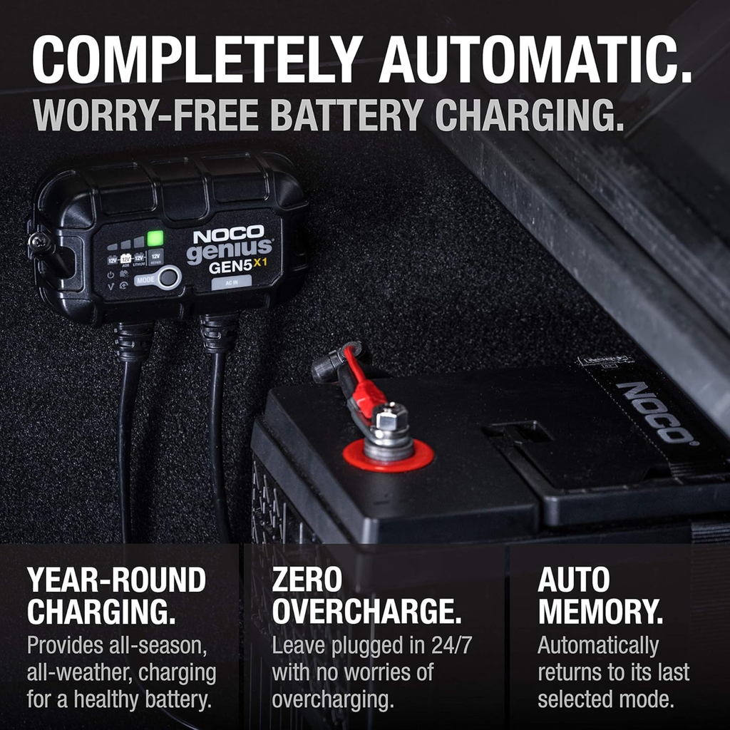 NOCO Genius GEN5 Waterproof On-Board Battery Charger – 5A / 10A / 15A