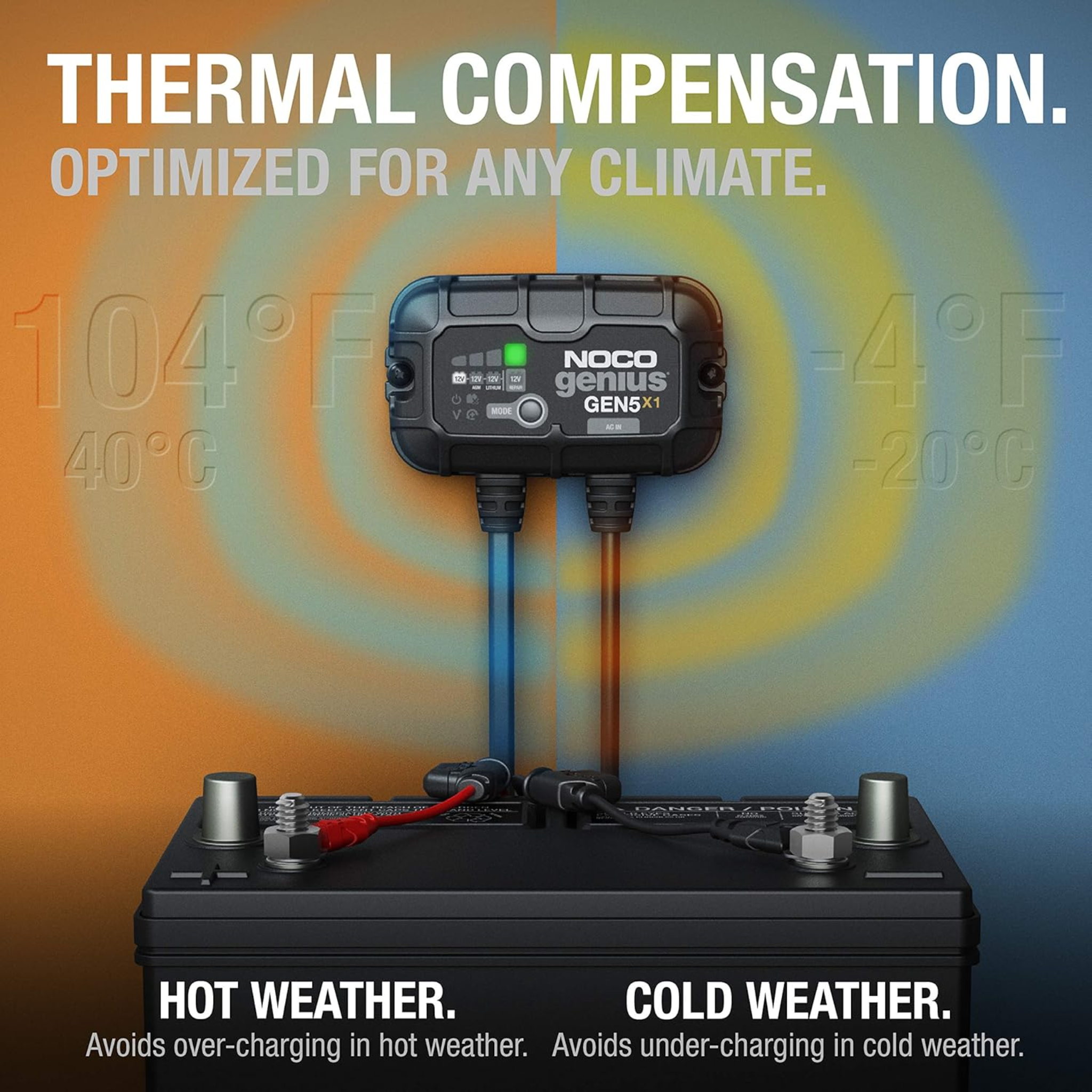 NOCO Genius GEN5 Waterproof On-Board Battery Charger – 5A / 10A / 15A