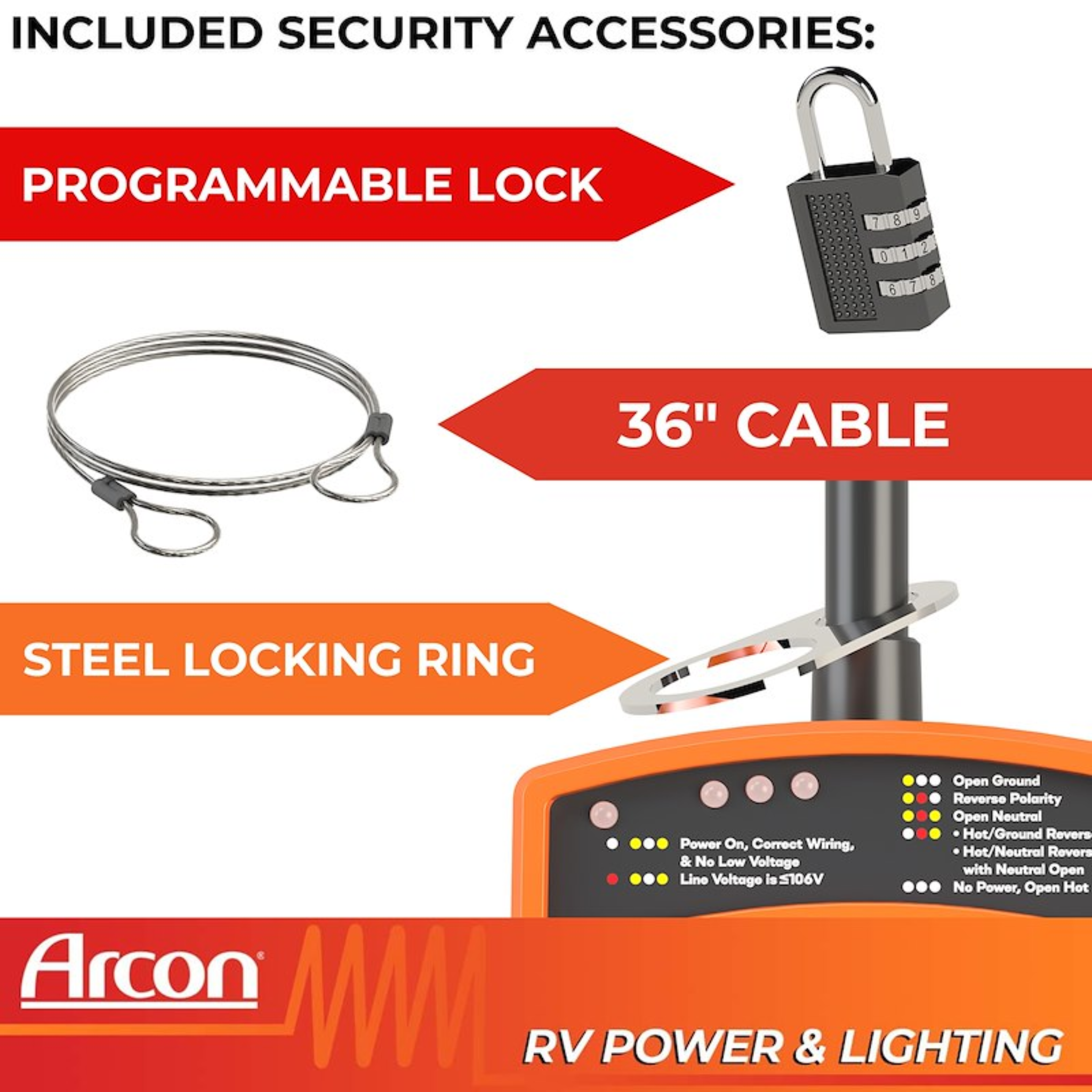 Arcon RV Surge Protector – 30 Amp / 50 Amp