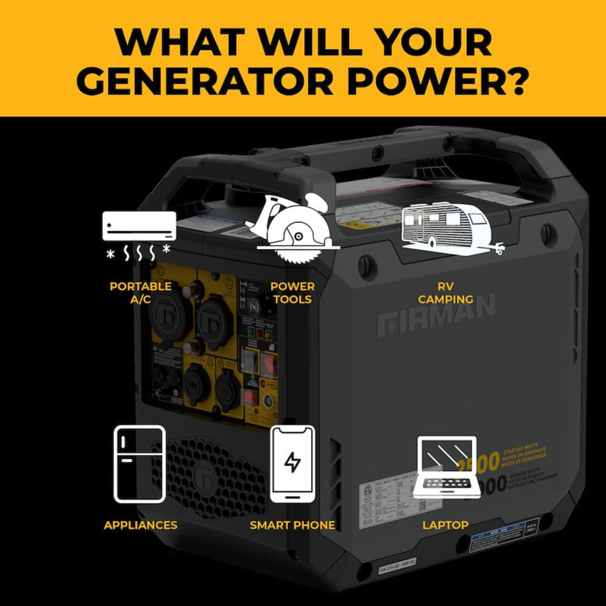 Firman Inverter Portable Generator – Multiple Power Options