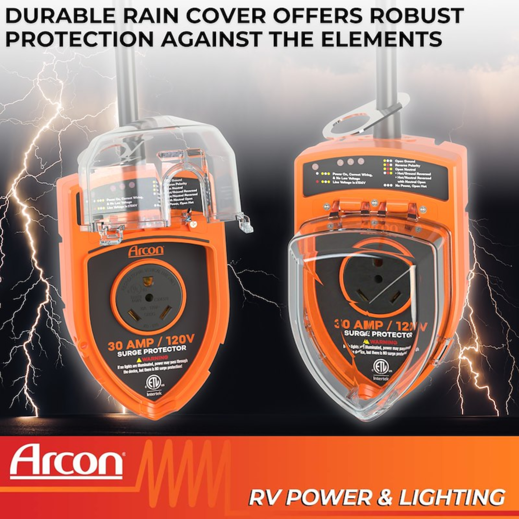 Arcon RV Surge Protector – 30 Amp / 50 Amp