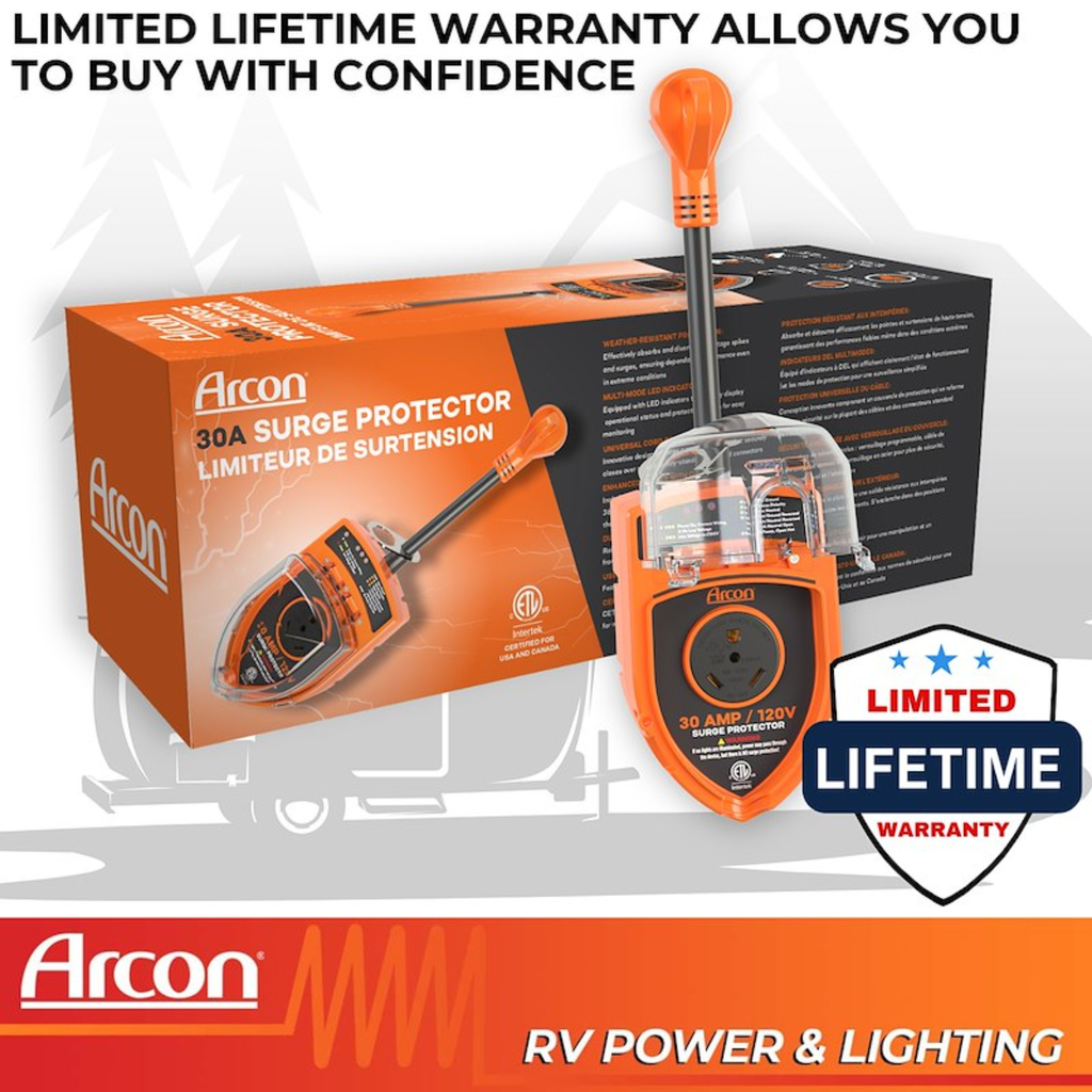 Arcon RV Surge Protector – 30 Amp / 50 Amp