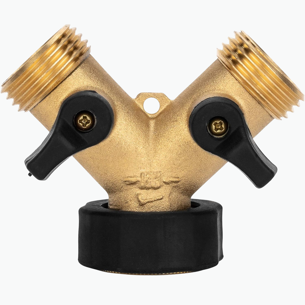Camco Brass RV Hose Y Valve Dual Water Splitter