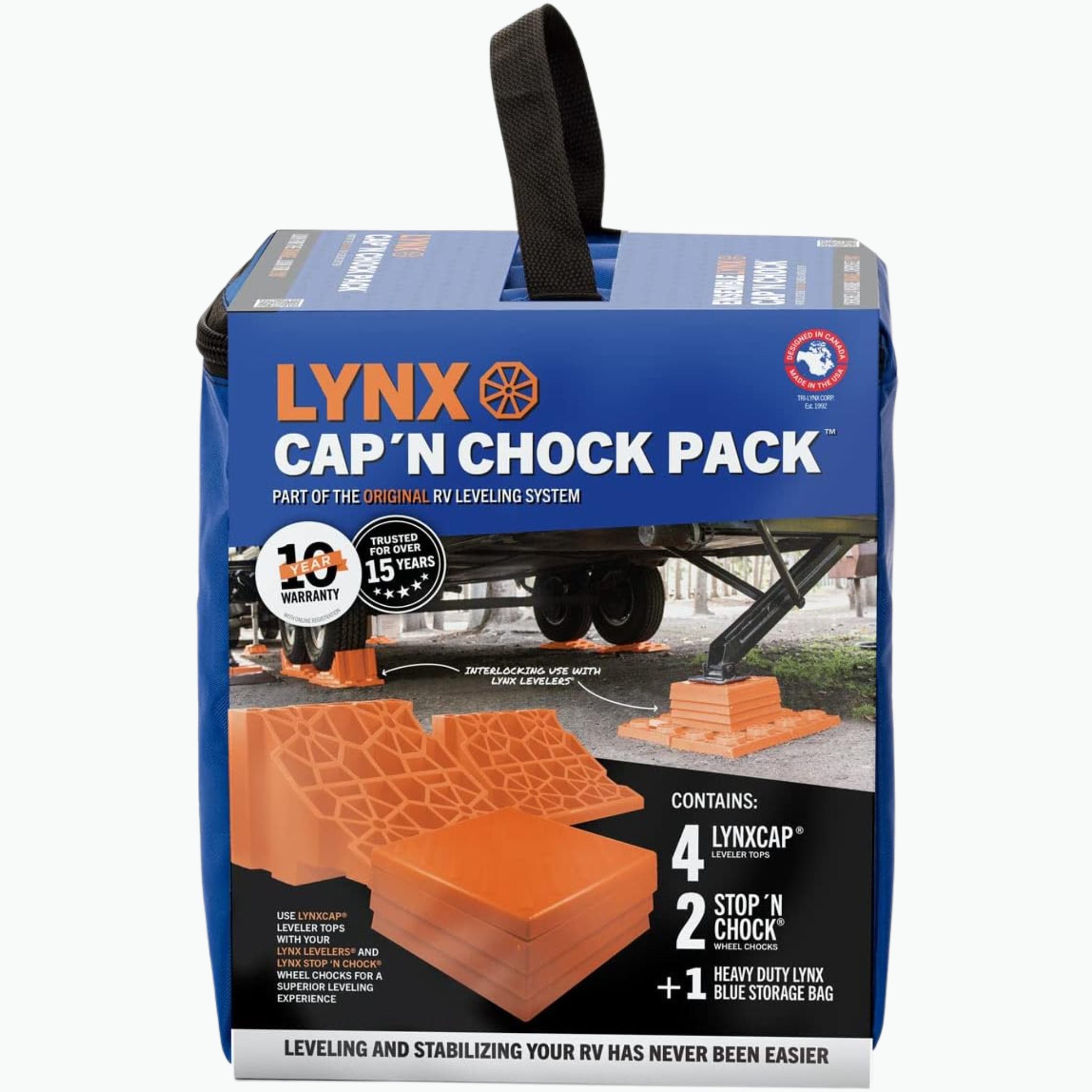 Camco Lynx Cap ‘N Chock Pack – RV Leveling Kit