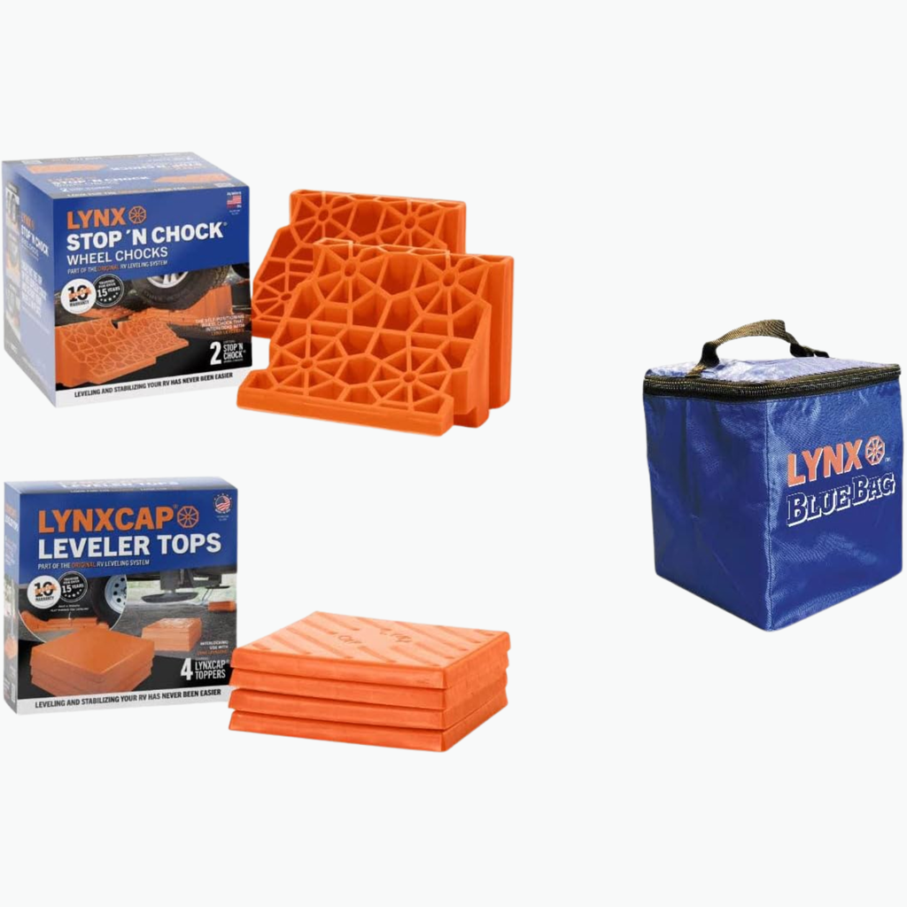 Camco Lynx Cap ‘N Chock Pack – RV Leveling Kit