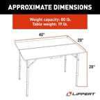 Lippert Bi-Fold Bamboo Adjustable Camp Table